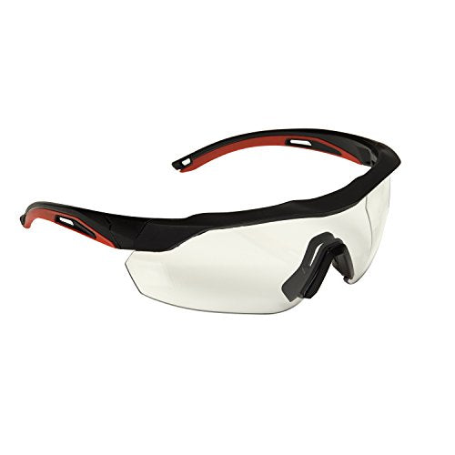 3M Safety Eyewear, Aerodynamic Design, Black w/Red Accent Frame, Clear Lens, Anti-Fog (Pack of 4) - color: Clear, size: (Pack of 4)
