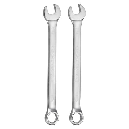 HARFINGTON 2Pcs Metric Combination Wrench 11mm Open End & 15-Degree Offset 12-Point Box End Chrome Vanadium Steel Industrial Grade Double Ended Wrenches Spanners Tools - size: 11mm