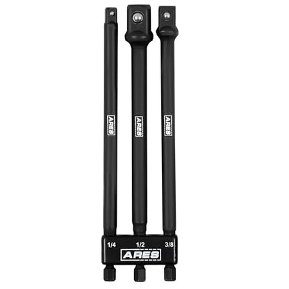 ARES 22023-6-Inch Impact Grade Socket Adapter Set - Turns Impact Drill Driver into High Speed Socket Driver - 1/4-Inch, 3/8-Inch, and 1/2-Inch Drive - size: 6-Inch Socket Adapter