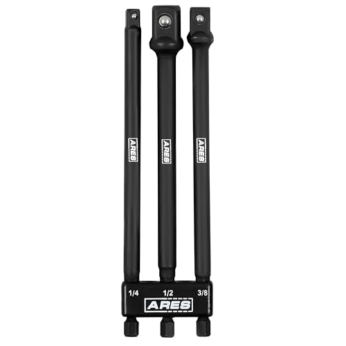 ARES 22023-6-Inch Impact Grade Socket Adapter Set - Turns Impact Drill Driver into High Speed Socket Driver - 1/4-Inch, 3/8-Inch, and 1/2-Inch Drive - size: 6-Inch Socket Adapter