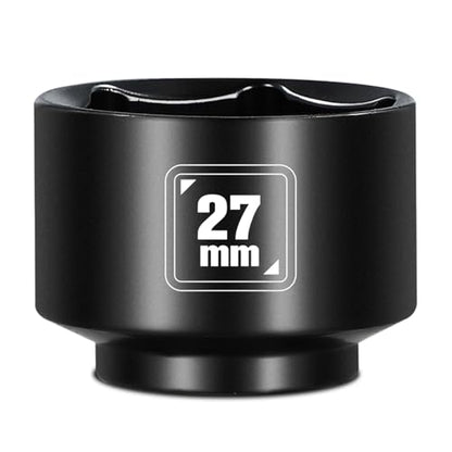 BLACKROBOT 27mm Low Profile Oil Filter Socket, 3/8" Drive 6-Point Oil Filter Cap Remover and Installer Tool, Chrome Vanadium Steel - size: 27mm