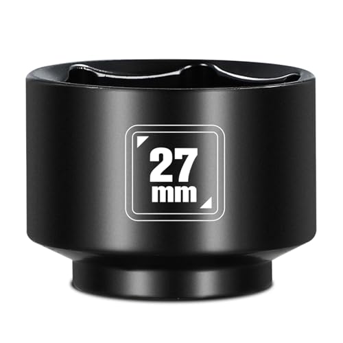 BLACKROBOT 27mm Low Profile Oil Filter Socket, 3/8" Drive 6-Point Oil Filter Cap Remover and Installer Tool, Chrome Vanadium Steel - size: 27mm