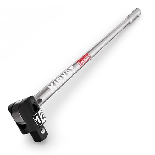17.5-Inch 1/2” Drive Breaker Bar, Heavy Duty Extension Breaker Bar, 250° Rotatable Head, Premium Chromium Molybdenum Steel, Mechanical Work, Automobile and Motorcycle Maintenance and Repair - size: 1/2" 17.5 in