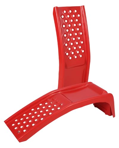 Heavy Duty Low Profile Car Ramps 8" Lift (2 Pack) - 8000LB Capacity Solid Steel Auto Ramps for Trucks, SUVs - Ideal for Oil Changes, Tire Rotation & Maintenance - 4000LB Per Ramp, Red - color: Red