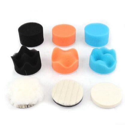 9Pcs 2 Inch Polishing Pad Kit Foam Sponge Buffer for Car Detailing Waxing Sealing Glaze Scratch Repair Dual Action Polishers