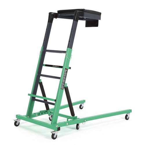 Topside Automotive Creeper,Engine Topside Creeper with Adjustable Height 48"-66", 400 Lbs Heavy-Duty Foldable Garage Creepers, 6 Swivel Casters, Padded Deck, Tool Pouch, for Truck/SUV Garage Mainten - color: green