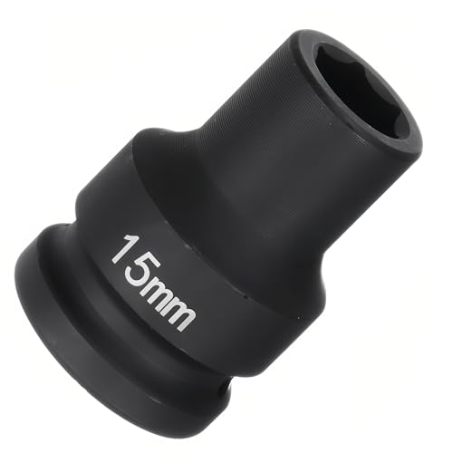 3/4"Drive x 15mm Metric, 6-Point Deep Impact Socket, Axle Nut Impact Socket | 40CR Alloy Steel,Clear labeling, Common Tools for Car Repair/Mechanical Work/Construction/Carpentry and Home Maintenance - size: 15mm