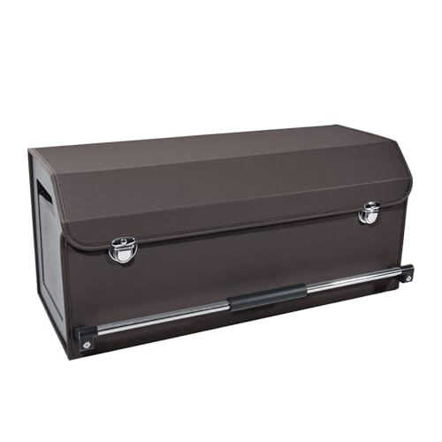 Car Trunk Organizer for SUV Car Trunk Storage Organizer with Lid and Sturdy Handle Collapsible Trunk Organizer for Truck, Sedan, Van (Brown, 27.1 x 11.4 x 12.2in) - color: Brown, size: Extra Large