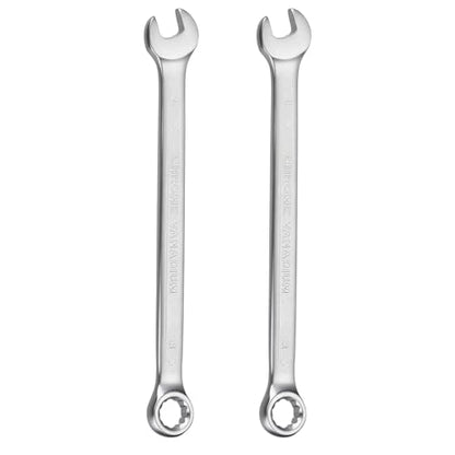HARFINGTON 2Pcs Metric Combination Wrench 8mm Open End & 15-Degree Offset 12-Point Box End Chrome Vanadium Steel Industrial Grade Double Ended Wrenches Spanners Tools - size: 8mm