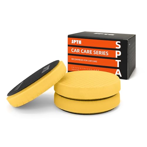 Yellow Medium Cut Pad, Buffing Polishing Pads, SPTA 3Pcs 6.5 Inch Face for 6 Inch 150mm Backing Plate Compound Buffing Sponge Pads For Car Buffer Polisher Compounding, Polishing and Waxing -X00224Y6B3 - color: 3Pcs Yellow T80 Medium Cut, size: 6.5inch