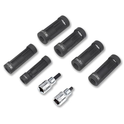 Suspension Strut Socket Tool, Strut Nut Socket 16mm 18mm 19mm 21mm 22mm 24mm with 12 Point 1/2" Drive, Suspension Spreader Set 8pc Shock Absorber Tool - size: 8pcs
