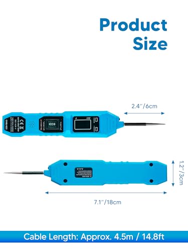 6-24V DC Circuit Tester Automotive, Power Circuit Probe Tester, Test Light, Voltage Tester, Automotive Short Circuit Breaker Finder Electrical Tools