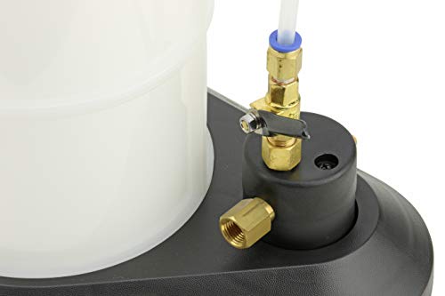 Mityvac MV7300 Pneumatic 2.3 Gallon Venturi Vacuum Pump Fluid Evacuator, Uses Compressed Air, Chemical-Resistant Polyethylene, Air Shut-Off Valve, Overflow Prevention, Quick-Drain Spout, Large Base