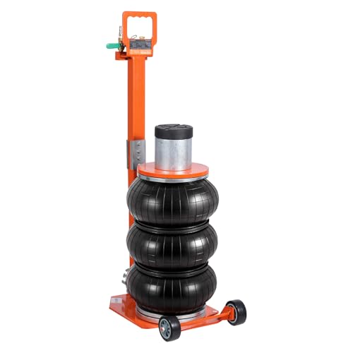 VEVOR Air Jack, 3 Ton/6600 lbs Triple Bag Air Jack, with Heightened Column Lifting Up to 21.3 Inch & Adjustable Handle, with Thick Rubber Pad, 1-6S Lifting Pneumatic Bag Jack Fits for Car, SUV - style: 3T/high 21.3in-Adjustable Handle