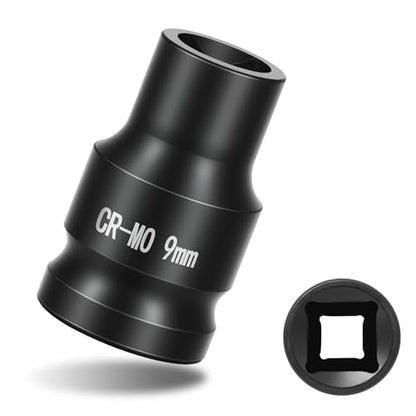 1/2" Drive 9mm Impact Socket Metric Standard Impact Socket Blackening Finish 4 Point Square Socket made with Chrome Molybdenum Alloy Steel for Auto Repair Mechanical Maintenance Removal of Axle Nut - size: 9mm - 4pt, style: 1/2" Drive Standard Socket