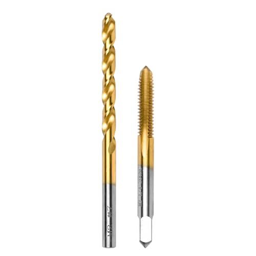 1/4"-20 UNC Tap and #7 Drill Bit Kit for Metal, M2 HSS Drill and Tap Set | Combination of Drill and Tap Kit for Metal - size: 1/4"-20 UNC Tap - #7 Drill