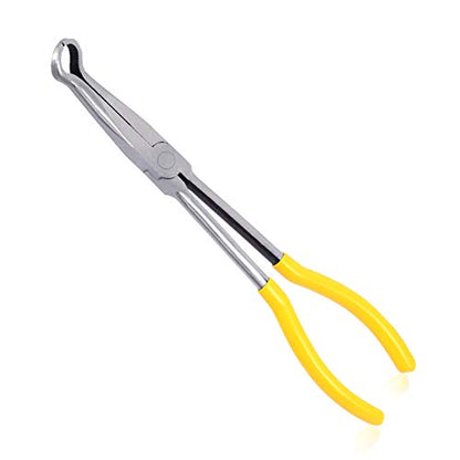 SPEEDWOX Long Reach Hose Grip Pliers 11 Inches Ring Nose 3/5 Inch Diameter Offset Spark Plug Boot Removal Serrated Jaws for Hard to Reach Narrow Spaces - style: Circle