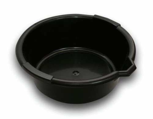 WirthCo Funnel King 32950 Oil Drain Pan, Length 13 1/2", Height 4 1/2", Made in USA, Black (Pack of 2) - size: 6.5 Quart (Pack of 2)