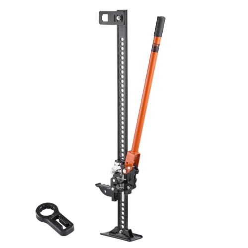 VEVOR Farm Jack, 42" Utility High Lift Farm Jack, 3.18 Ton (7,000 lbs) Capacity Ratcheting Off Road Utility Jacks, Heavy-Duty Lift Jacks with 5.12"-36.6" Lifting Range for Tractor, Truck, SUV - size: 42 inch