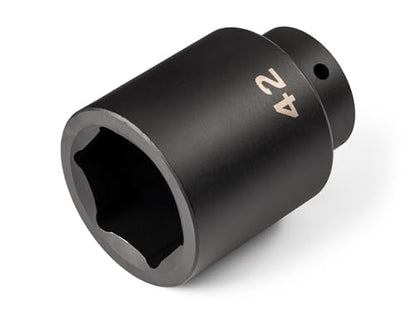 TEKTON 1/2 Inch Drive x 42 mm Deep 6-Point Impact Socket | SID23142 - size: 42 mm