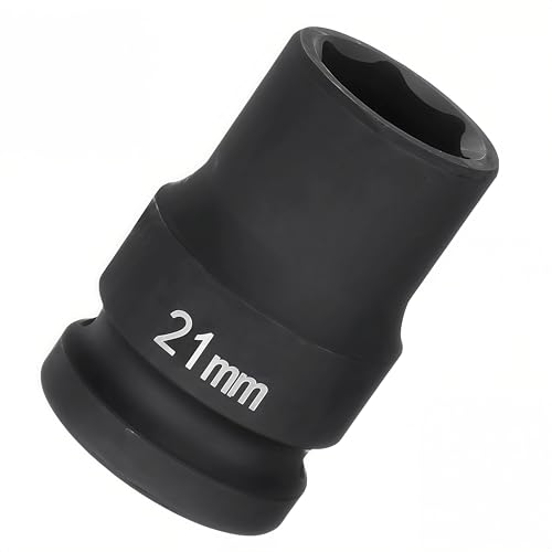 3/4"Drive x 21mm Metric, 6-Point Deep Impact Socket, Axle Nut Impact Socket | 40CR Alloy Steel,Clear labeling, Common Tools for Car Repair/Mechanical Work/Construction/Carpentry and Home Maintenance - size: 21mm