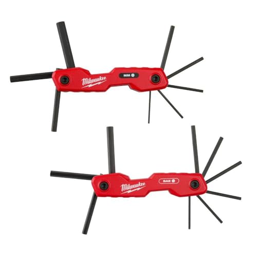 Milwaukee Electric - 17-Key Folding HEX Key Sets - SAE/Metric