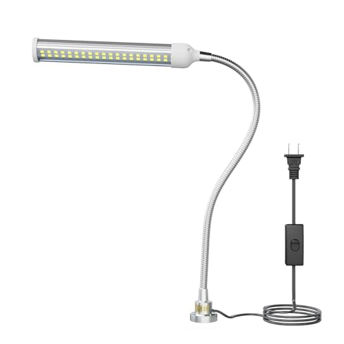 LED Magnetic Work Light, 15W high Brightness,Flexible Gooseneck lamp with Strong Magnetic Base for Lathe Milling Drill Press Industrial 1500lums Lighting 110-230V