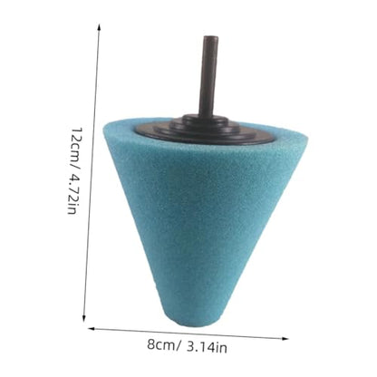 Alipis Car Burnishing Sponge Pad Cone-Shaped Polishing Wheel for Automotive Detailing Buffing Tool for Wheel Hub Reach Areas Compatible with Power Drill Light Blue