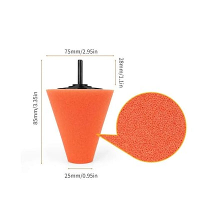 Car Polishing Pad Buffing Foam Sponge Cone Polisher Buffer Automotive Waxing Kit for Wheel Hub Headlight(Pink) - color: Pink