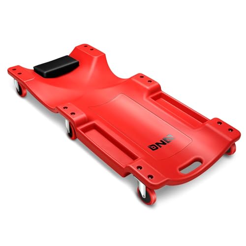 DNA MOTORING 36" L X 17" W x 4.25" H Vehicle Repair Low Profile Automotive Creeper w/Padded Headrest, Red, TOOLS-00201 - color: Red Wheel 36 Inches, size: 36 Inches