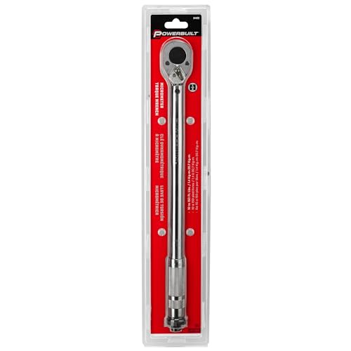 Powerbuilt Micrometer Torque Wrench, 1/2-Inch Drive, Reversible Ratchet Clicks, Lockable, 30 to 150 Foot Pound Range - 644999 - size: 1/2 in.