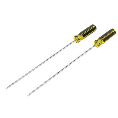 6 Pcs Long Screwdriver Set, 15.5 Inches Long Slotted Screwdriver and Phillips Screwdriver, Magnetic Long Skinny Screwdrivers with Cushioned Handle
