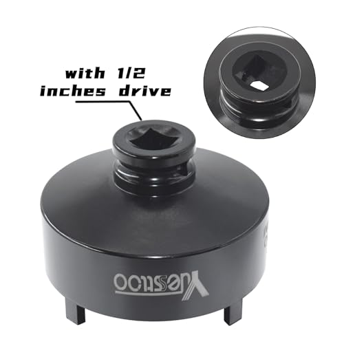 13 PCS Spindle Nuts Socket Kit Ball Joints Axle Locknut Remove Install Locking Hub Socket for KM Groove Nuts, Compatible with GM, Ford, GMC and Dodge, 4 Teeth Exterior with 1/2'' Drive