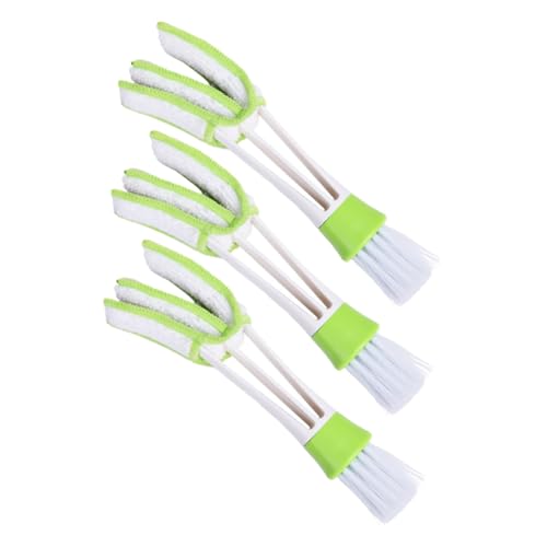 3pcs Double-Ended Car Air Vent Brush Set for Interior Cleaning Air Conditioner Duster Tools with Soft Bristles for Dashboard Keyboard and Outlet Detail