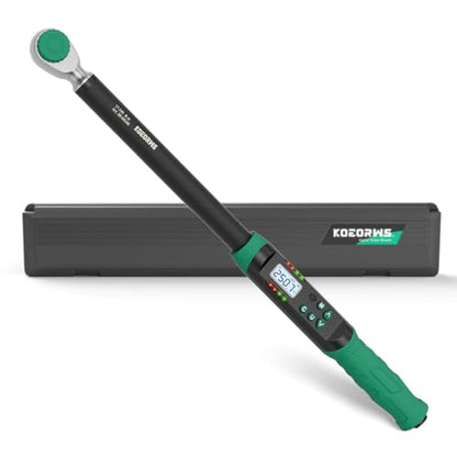 1/2 Inch Drive Digital Torque Wrench, 12.53-250.7Ft.lb/17-340N.m, Long Electronic Torque Wrench with Preset Value, Buzzer & LED Indicator, 2% Accuracy for Bike, Motorcycles, Car - size: 12.5-250.8 Ft-lb/17-340 Nm, style: 1/2-Inch