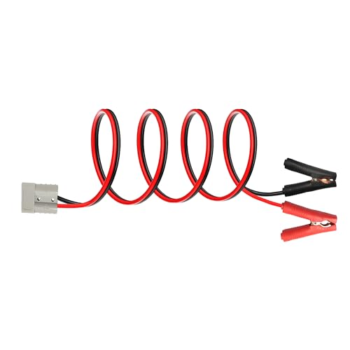 Anderson 50A 600V Quick Connect Plug Battery Clamps Cable Battery Charging Battery Alligator Clips Replacement for Car Motorcycle Golf Cart Forklift Battery Charging(Anderson Clip 1M) - size: Anderson Plug to Fish Clip Adapter 1M