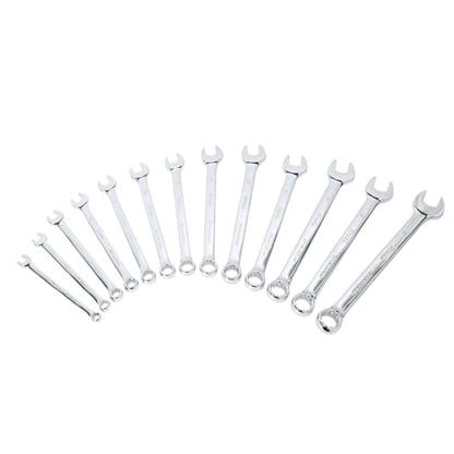 K Tool International Metric Combination Wrench Set, 13-Piece Fully Polished, Heat-Treated Chrome Vanadium Steel, Durable, Sizes (7mm-19mm Wrenches); KTI41800