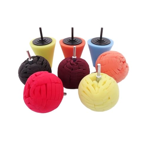 Car Polishing Pad Buffing Foam Sponge Cone Polisher Buffer Automotive Waxing Kit for Wheel Hub Headlight(Gray) - color: Gray