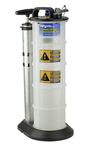 Mityvac 7201 2.3 Gallon Fluid Evacuator Extractor and Dispensing Pump, Push Button, Manual Operation, Chemical-Resistant Polyethylene, Automatic Overflow Prevention, Quick-Drain Spout, Large Base - color: White, size: Evacuator/Dispenser
