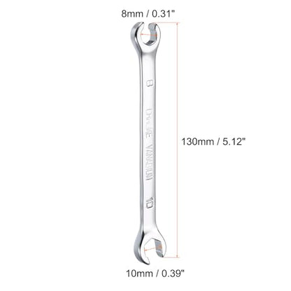 HARFINGTON Flare Nut Metric Wrench 8mm x 10mm CR-V Mirror Polished Chrome Plating Metric Wrench for DIY Hand-making Automotive Repairs and Household Maintenance - size: 8mm x 10mm