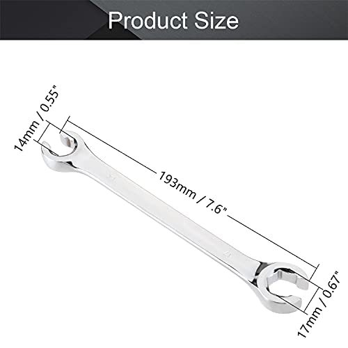 Utoolmart Flare Nut Wrench, 14mm x 17mm Metric Double Open End, 3Pcs - color: 3pcs, size: 14x17mm