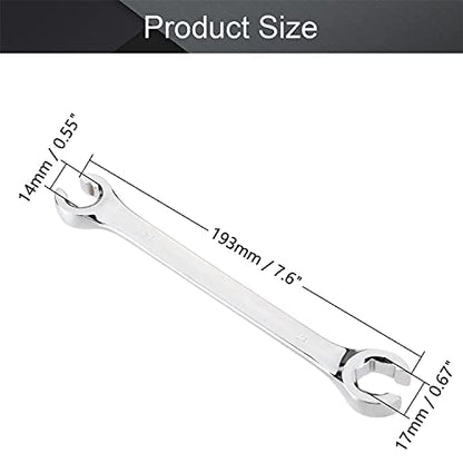 Utoolmart Flare Nut Wrench, 14mm x 17mm Metric Double Open End, 3Pcs - color: 3pcs, size: 14x17mm