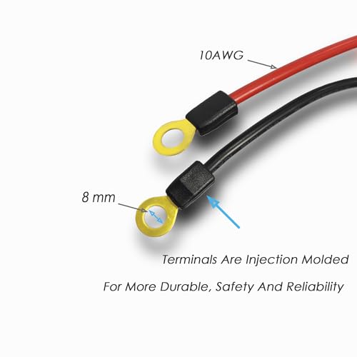 Anderson Connect Plug Cable with Copper Ring, 50A Battery Quick Connector Jumper Cable with 10AWG 50cm Cable Towing Winch Quick Connect Cable,for Straddling Auto,Forklift trucks.(1 50A Anderson) - size: Anderson connector with copper ring