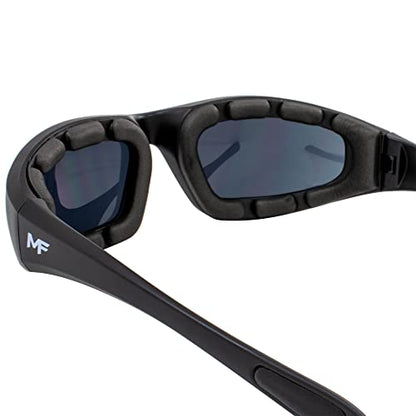 MF MotoFrames Payback Padded Motorcycle Sunglasses Black Frames - color: Black Frame/Smoke Lens