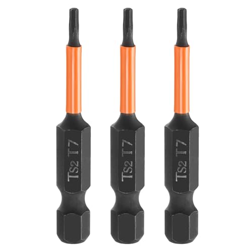 HARFINGTON 3pcs T7 Torx Head Screwdriver Bit 2" (50mm) Long 1/4" Hex Shank Magnetic No Hole Tamper Proof 6 Point Star Screw Driver Drill Bits Phosphate S2 Steel Industrial Power Tools - size: T7 x 50mm
