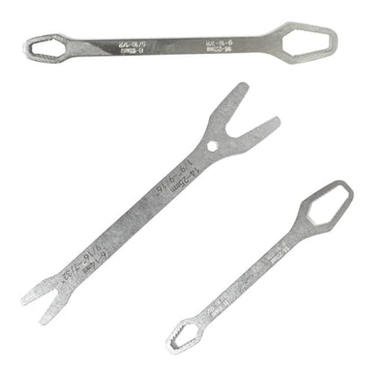 3Pcs Universal Self Adjusting Wrench Set Auto Tightening Double Head Spanner Anti Slip Metric SAE Fastener Tool for 6mm-25mm 1/4in-1in Nuts Bolts Garage Automotive Maintenance - color: Silver