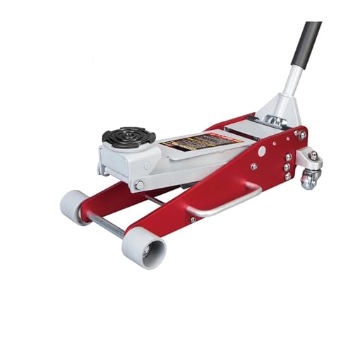 Hydraulic Low Profile Aluminum and Steel Racing Floor Jack with Dual Piston Quick Lift Pump 1.5-3 Ton Capacity Black(T830011L) - color: T830011L