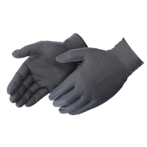 Nitrile Disposable Gloves | Powder-Free, Micro-Textured - size: Large, style: Exam Grade - 4 Mil (Black)