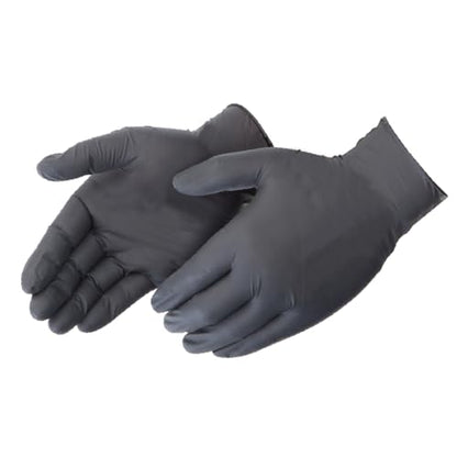 Nitrile Disposable Gloves | Powder-Free, Micro-Textured - size: Large, style: Exam Grade - 4 Mil (Black)