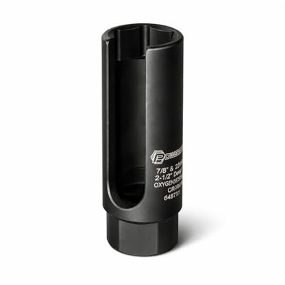 Powerbuilt 1/2-Inch Drive x 7/8-Inch (22mm) Oxygen Sensor Socket, 6 Point O2 Sensor Remover Tool with Side Wire Gate, Chrome-Vanadium Steel made - 648442 - style: Oxygen Sensor Socket
